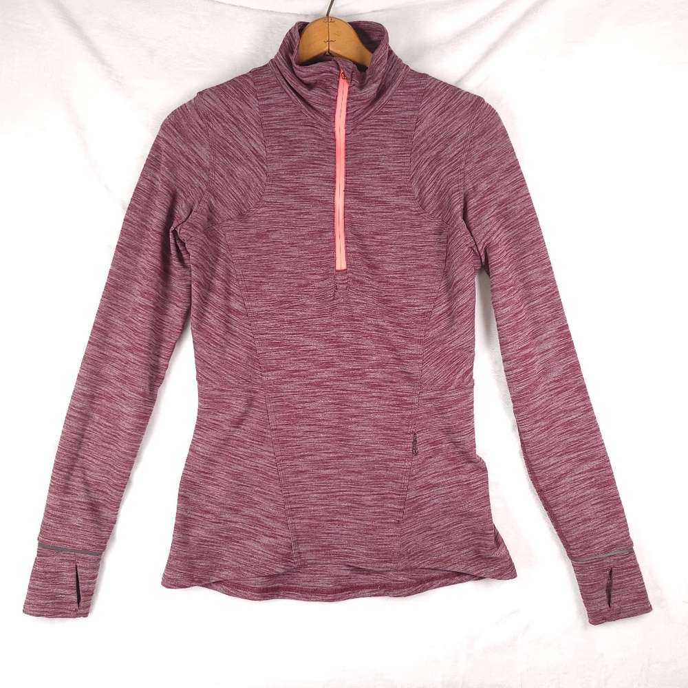 Lululemon Kanto Catch Me Running 1/2 Zip Top in Heathered Bordeaux Drama Cozy